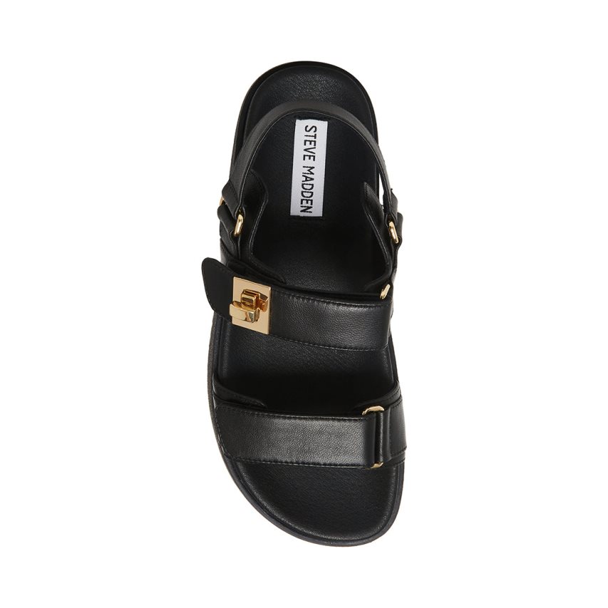 Sandalias de Plataforma Steve Madden Mona Cuero Mujer Negras | ES GKE429